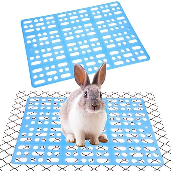 Qpets 2Pcs Rabbit Cage Mat Hollow Mat For Rabbit Cage 9.8 By 13.5