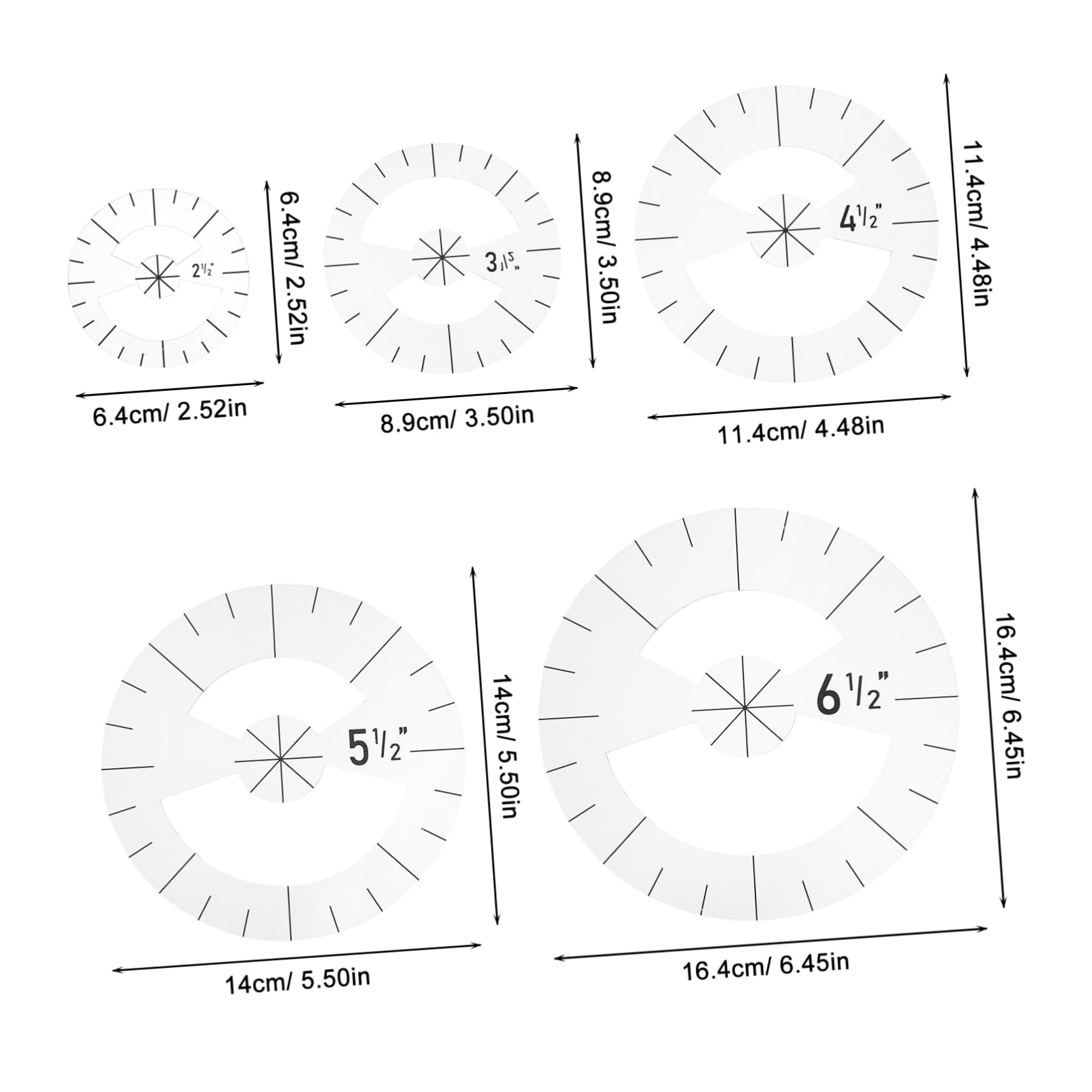 ARTIBETTER 3 Series Regla Para Patchwork Plantilla Para Ropa Reglas Para Hacer Tú Mismo Plantilla Para Patchwork Portátil Para Coser a Para 5 piezas*3