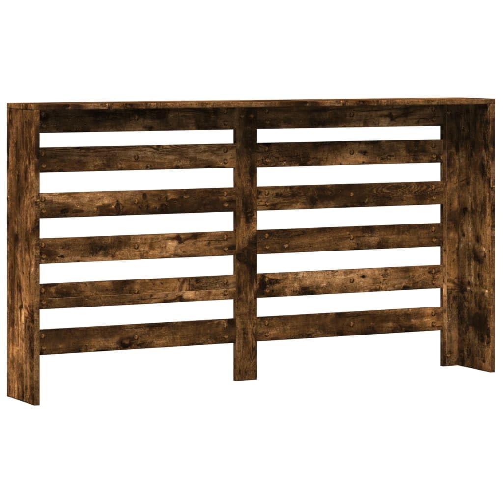 Revestimiento para radiador de roble ahumado, 149 x 20 x 82 cm, material de madera, diseño moderno para salón, sótano y garaje, con soporte de pared, práctico estante, duradero, fácil de