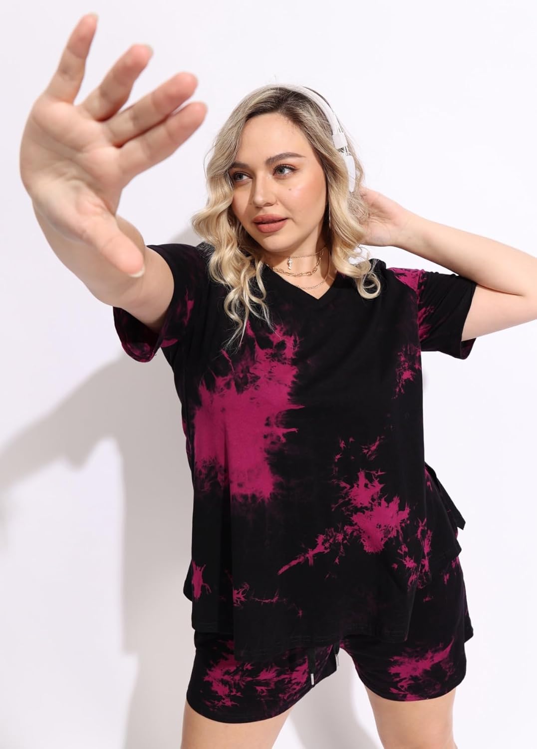 CARCOS Womens Plus Size 2 Piece Outfits Summer Shorts Sets Lounge Set Track Suits Vacation Outfits with Pocket XL-5XL - Image 5