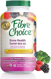 Fibre Choice Bone Health Chewable Tablets, Daily Prebiotic Fibre Supplement, Berry flavoured, 90 Tablets