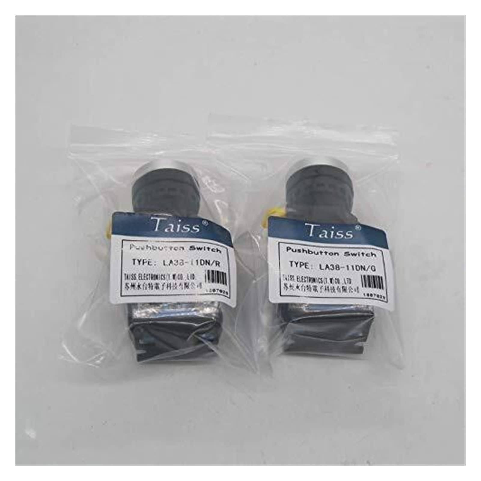 2pcs 22mm 10A 440V 1NO 1NC DPST Interruttore a pulsante Interruttori a pulsante con luce LED verde rossa Tensione 110V