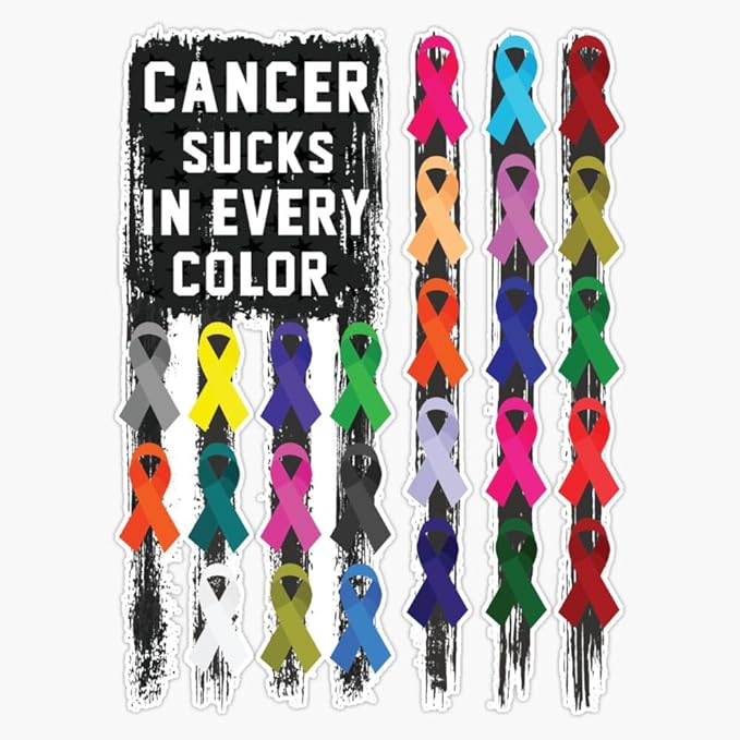 Cancer Awareness Cancer Sucks in Every Color Sticker Vinyl Decal Car Laptop Wall Window Bumper Sticker 5