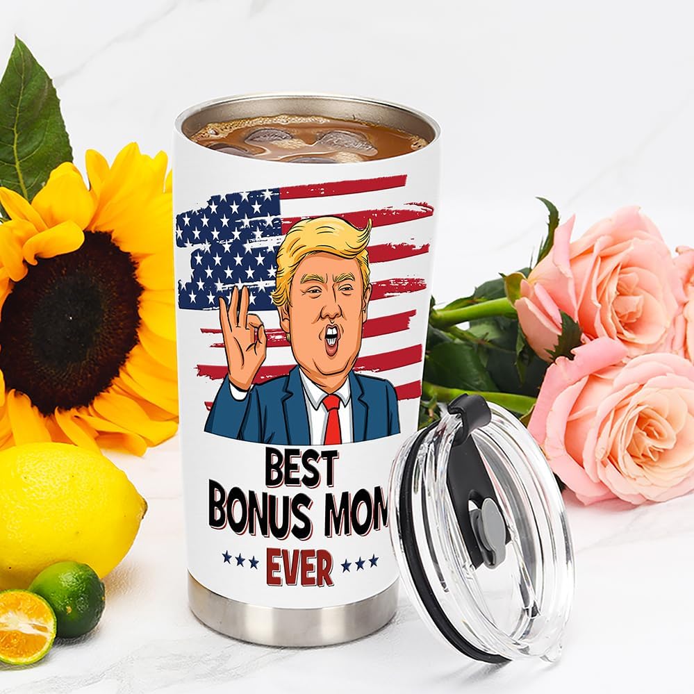 Best Bonus Mom Gifts from Daughter Son - Birthday Gifts for Bonus Step Mom Stepmom, 20 OZ Stainless Steel Insulated Travel Coffee Tumbler Cup - Image 2