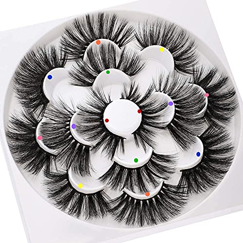 Ruairie 25mm Lashes Fluffy 7 Styles False Eyelashes Long Dramatic Volume 3D Fake Eye Lashes Wispies Eyelashes