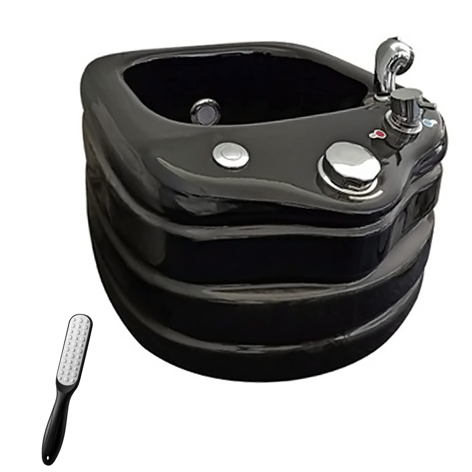 Acrylic Massage Footbath Heated Foot Spa Pedicure Foot Rest Spa Footbath with Pedicure Foot Rest Feet Soaking Tub Acrylic Pedicure Sink Nail Salon Massage Equipment (Size : Bath+Pedicure)