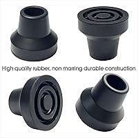 Vista 4 de Puntas de muletas cuádruples para caminar y estar de pie, reemplazo de bastón de palo, estabilidad adicional, goma, 4 piezas (58 pulgadas)