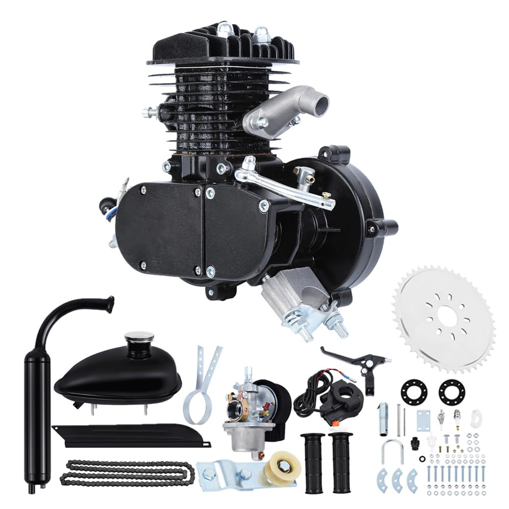 2 Tempi Kit Motore bici 50cc Gas Motorizzato Motore Kit di Conversione Bicicletta Nero