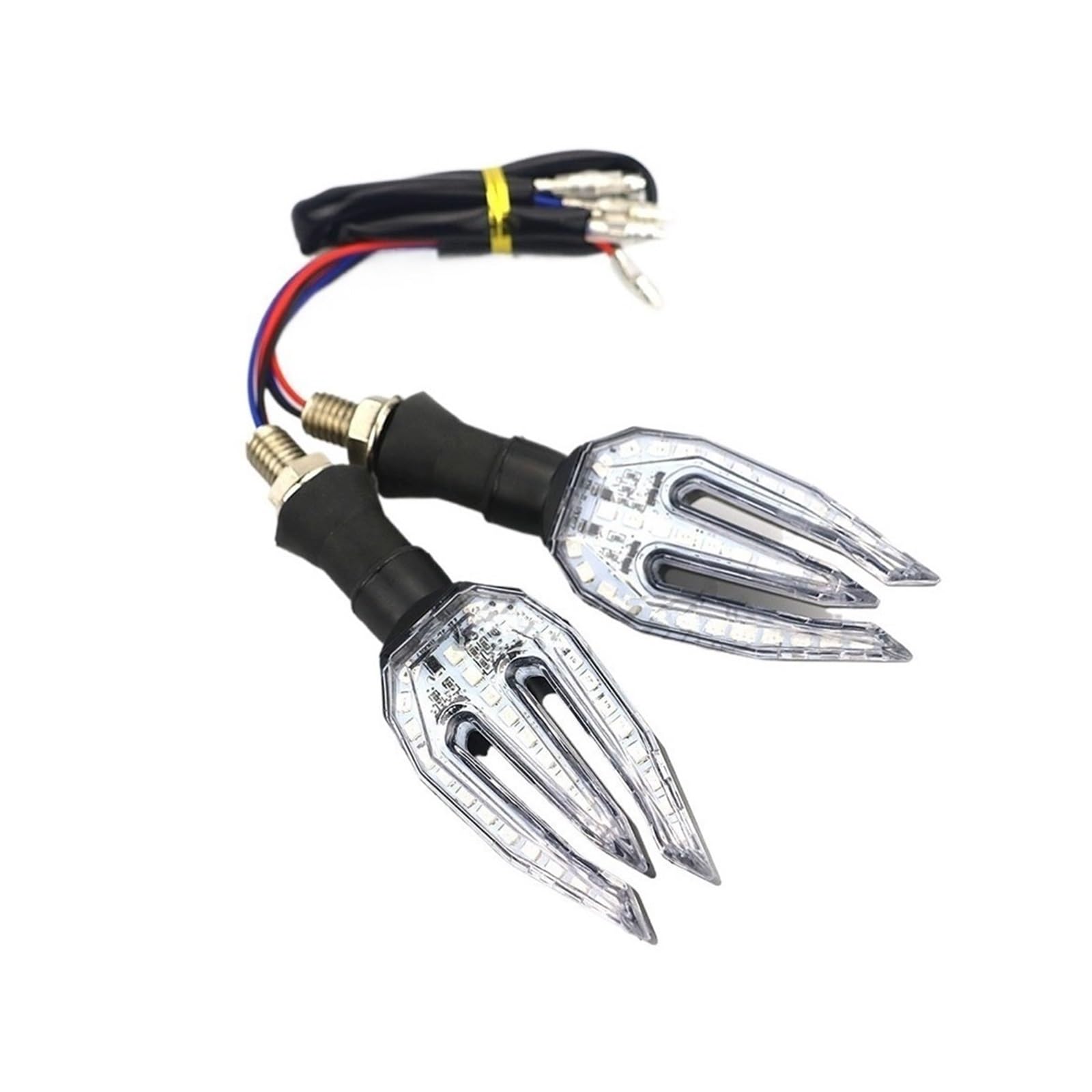 Genérico Intermitentes delanteros de motocicleta Par de giros de motocicleta para lámparas de señal que fluyen señales izquierda derecha luces de circulación intermitentes para Kawasaki
