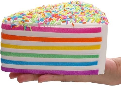 Anboor Squishies Triangle Cake Rainbow with Cheese Jumbo Slow Rising Kawaii Scented Squishies Prime Food Toys 1 Pcs