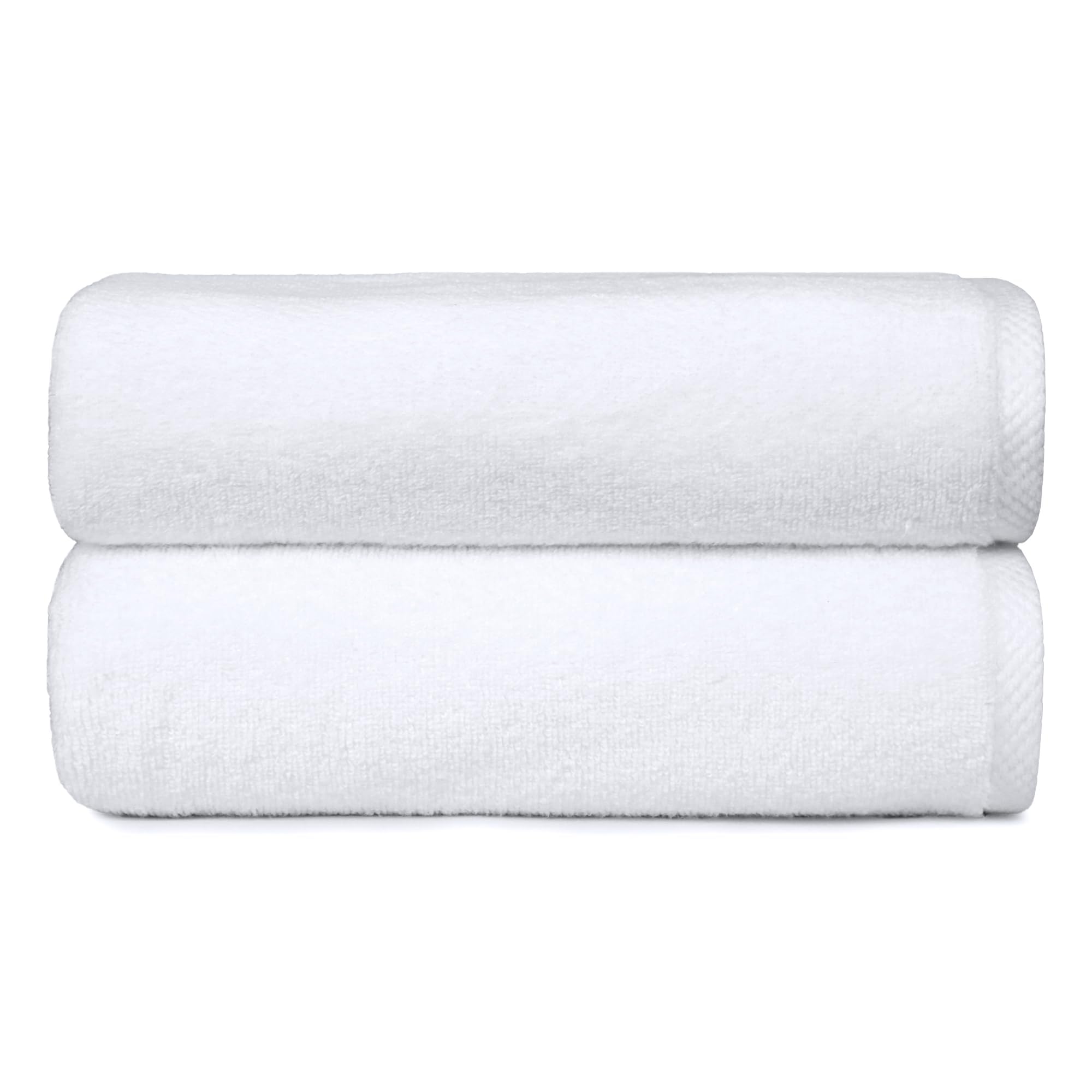 Amazon Basics Toalla de baño ligera de secado rápido, juego de 2, 100% algodón, blanca, 137,2 cm x 76,2 cm (54 in x 30 in)