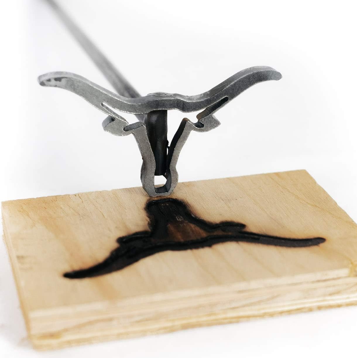 Texas Wood Branding Iron for Personalized Crafts, Custom Woodworking, BBQ, and Grilling - Texas Longhorn - 4" - The Heritage Forge