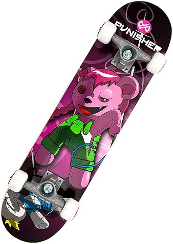 Punisher Skateboards Vendetta - Patineta completa cóncava (31 pulgadas)