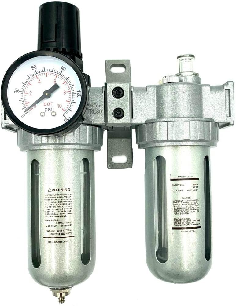 Buy ABBASALI AFRL80 Air Filter Regulator and Lubricator Combo 1/2" NPT