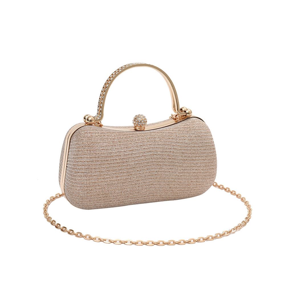 Pochette Donna Elegante Glitter Clutch Cerimonia Borsa da Sera con Catena Borse a Tracolla Piccolo per Matrimonio Sposa Cocktail Festa Cocktail