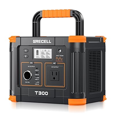 Grecell Portable Power Station 330W (Peak 600W) with 40W Solar Panel, GRECELL 230.88Wh Solar Generator 60W USB-C PD, 110V Pure Sine Wave AC Outlet, Lightweight Backup Battery for Camping, Travel, RVs