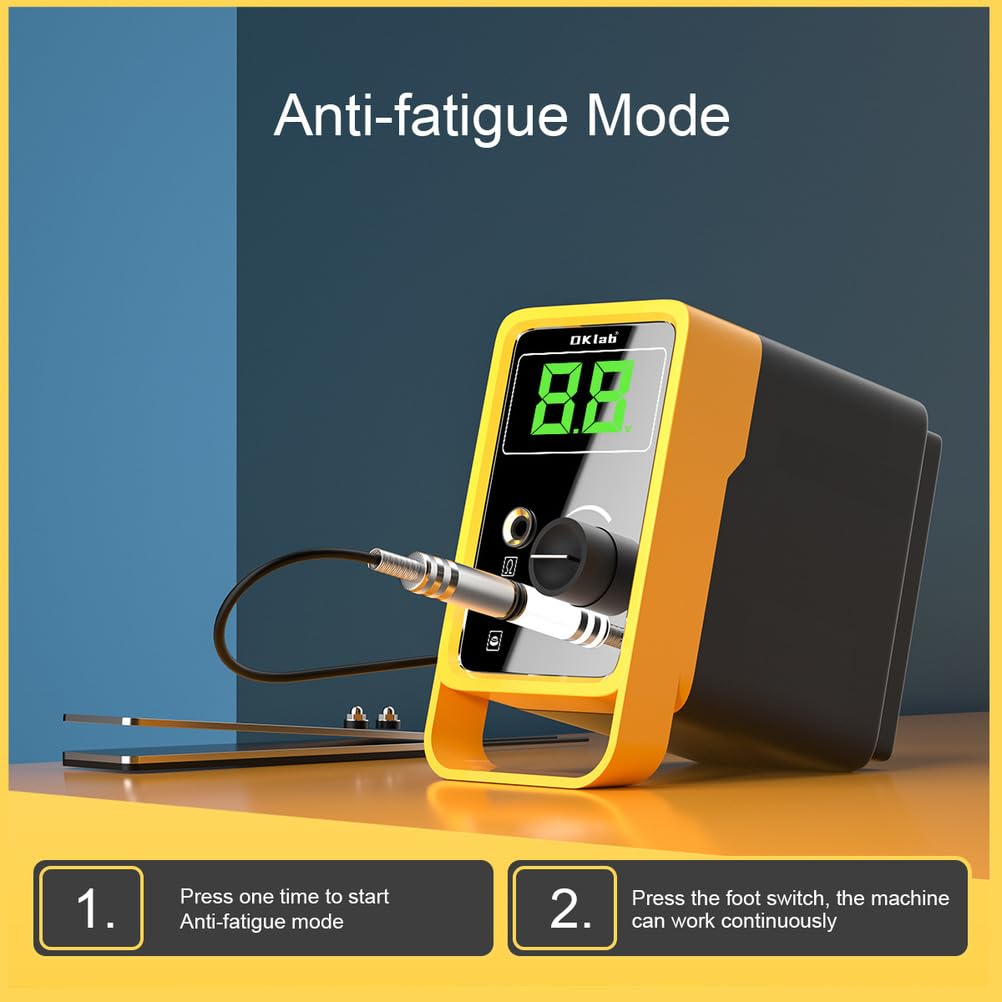 Alimentatore digitale per tatuaggi - Controllo della tensione regolabile da 1,5 V a 12 V con display LCD, funzione di memoria, modalità manuale e pedale