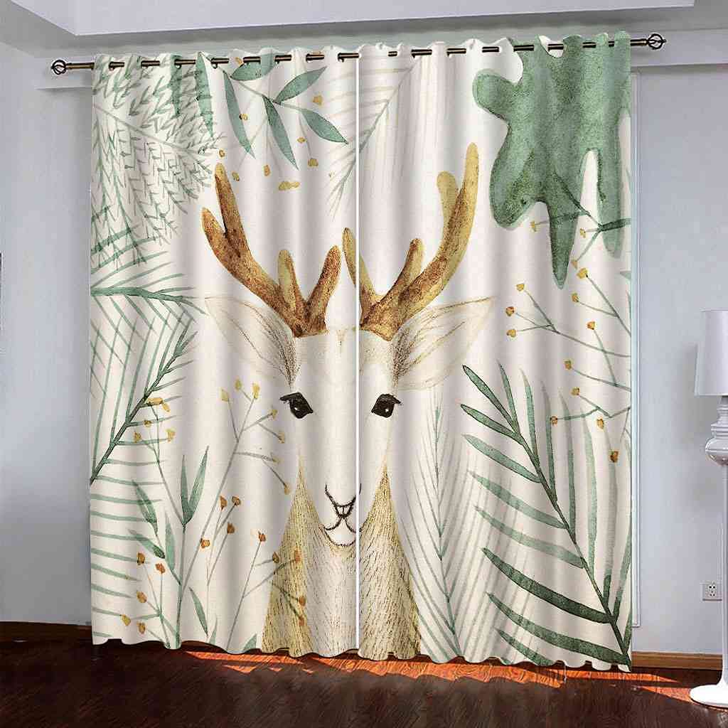 Rideau occultant thermique et phonique wapiti vert pour chambre enfant