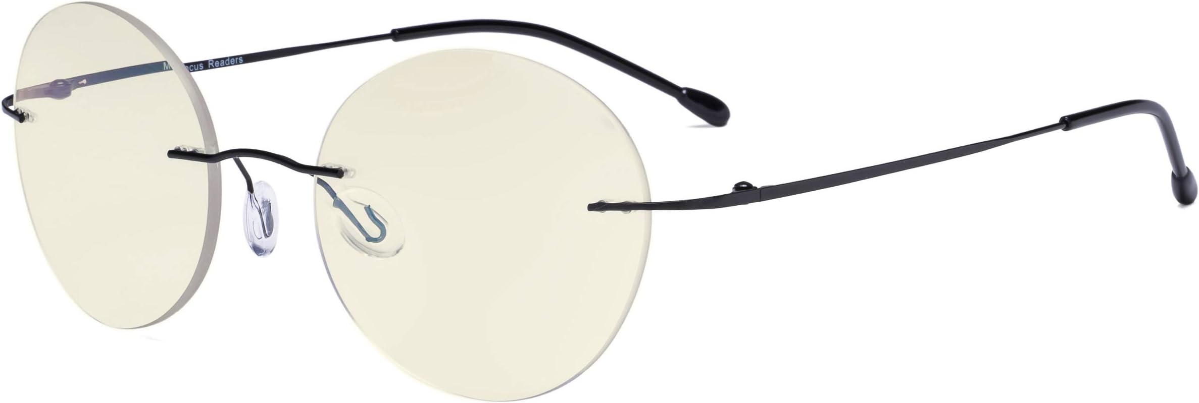EyekepperFrameless Progressive Glasses Multifocus Readers Blue light Filter Round Retro Reading Eyeglasses Men Women