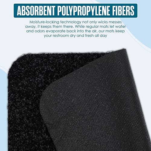 Image of Urinal Mats for Men Bathroom Floor Pads Large, Black, 17.25x20.5 inch, 6Pk