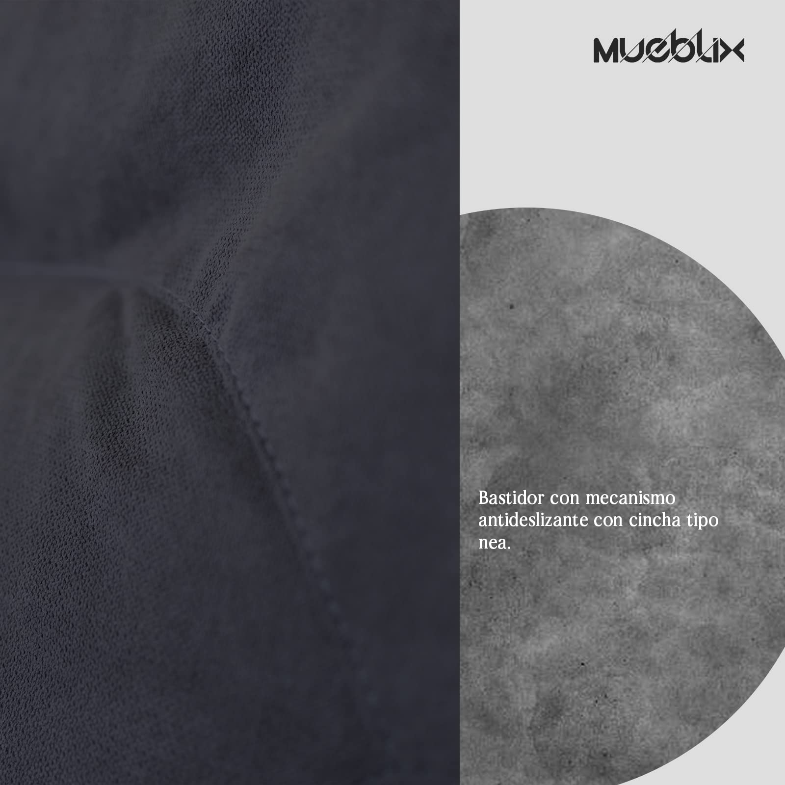 MUEBLIX.COM | Sofa Marcos, 3 Plazas, Diseño para Salón Moderno, Confortable, Armazón de Pino Gallego, Asientos de Goma Espuma, Antracita
