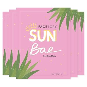 FACETORY K Beauty Face Mask Skin Care - SUN BAE SOOTHING Sheet Mask with Aloe Shea Butter After