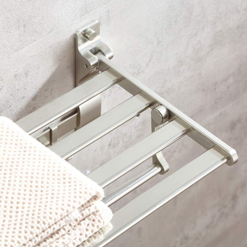 CHEWYNP Simple Towel Rack, Towel Rack, Aluminum Wall Hanging, Bathroom Toilet Rack, Foldable Towel Rack, Bathroom Storage Rack