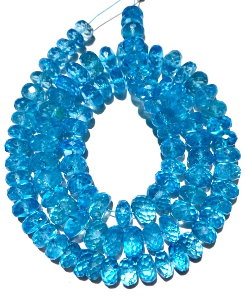 Perles topaze bleue naturelle finies les pierres ternes pour bijoux