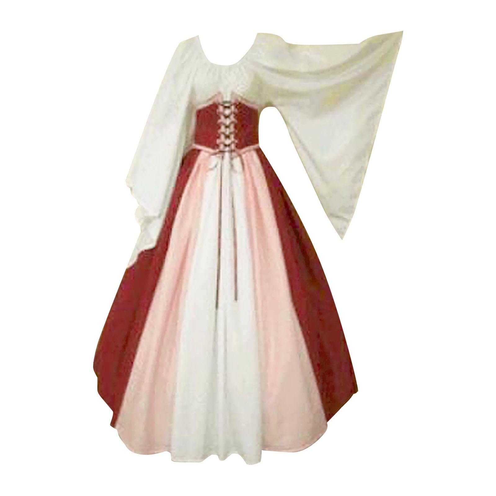 Womens Renaissance Costume Vintage Elegant Lace up Halloween Gown Princess Dress with Corset Medieval Evening Party Prom Cocktail Swing Victorian Dresses for Ladies