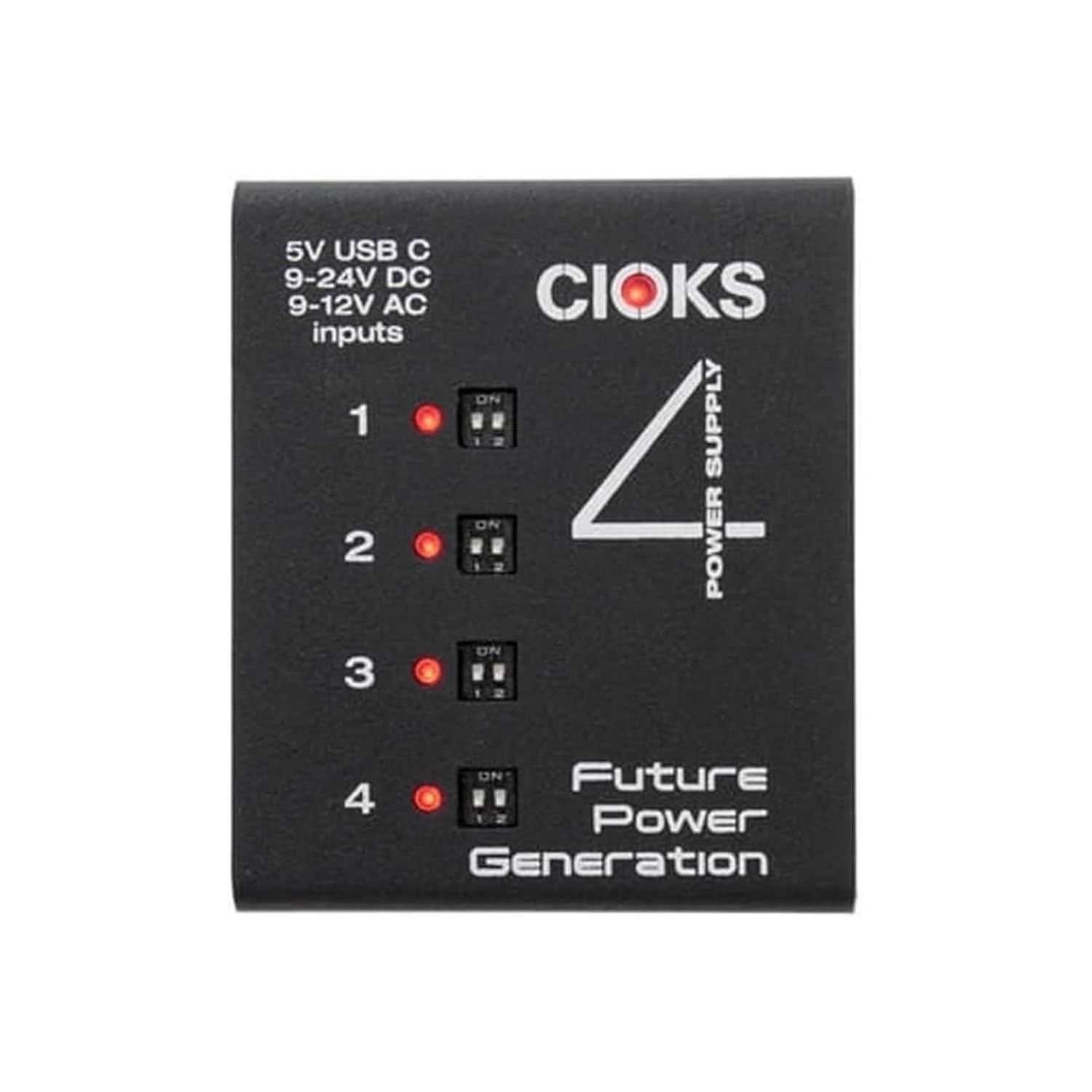 Szczyt view of CIOKS DC-4 showing DIP switches for voltage wybór