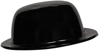 Windy City Novelties Black Plastic Derby Hats Bulk 12 Pack