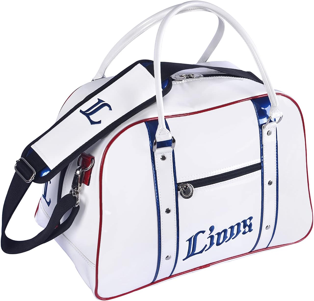 Leathers SLBB-9538 Saitama Seibu Lions Boston Bag, White x Blue x Red
