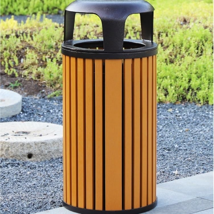 Papelera de plástico de madera resistente que no se deforma con el sol 6