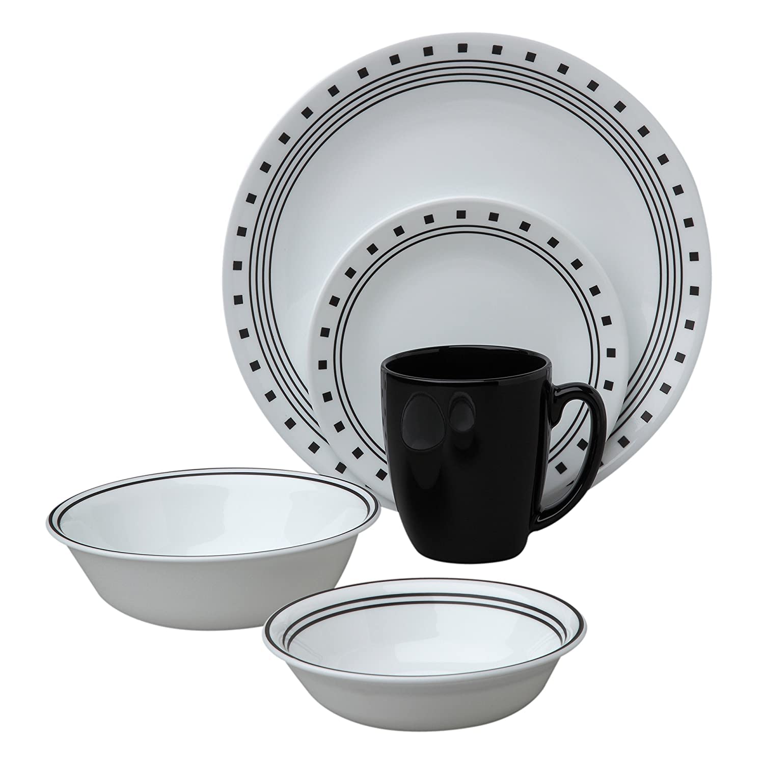 Corelle Livingware City Block 30-Piece Dinnerware Set, Service for