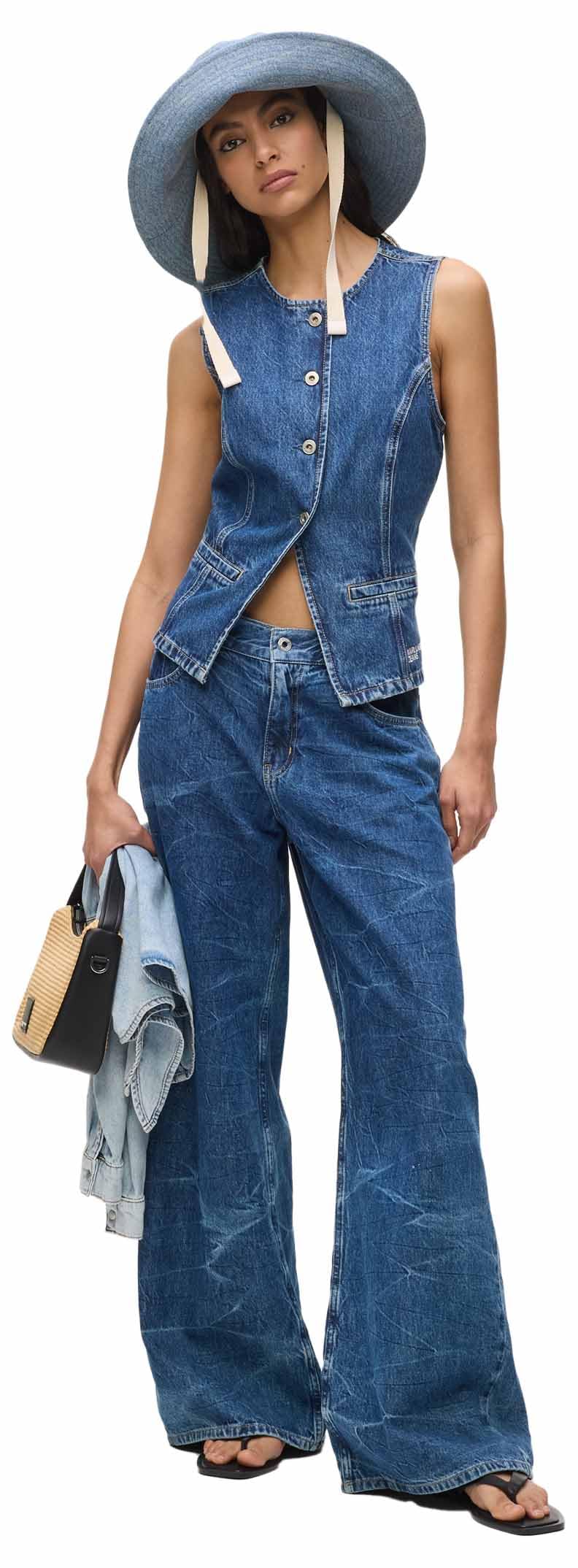 KARL LAGERFELD JEANS Damen Fitted Denim Vest