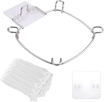 Huakaile 304 Stainless Steel Kitchen Essentials Sink Food Strainer Basket with 100 Net Bag, Kitchen Net Strainer Filter Rack, Sink Trash Catcher be Fixed to the Faucet for Garbage Leftovers 3pcs