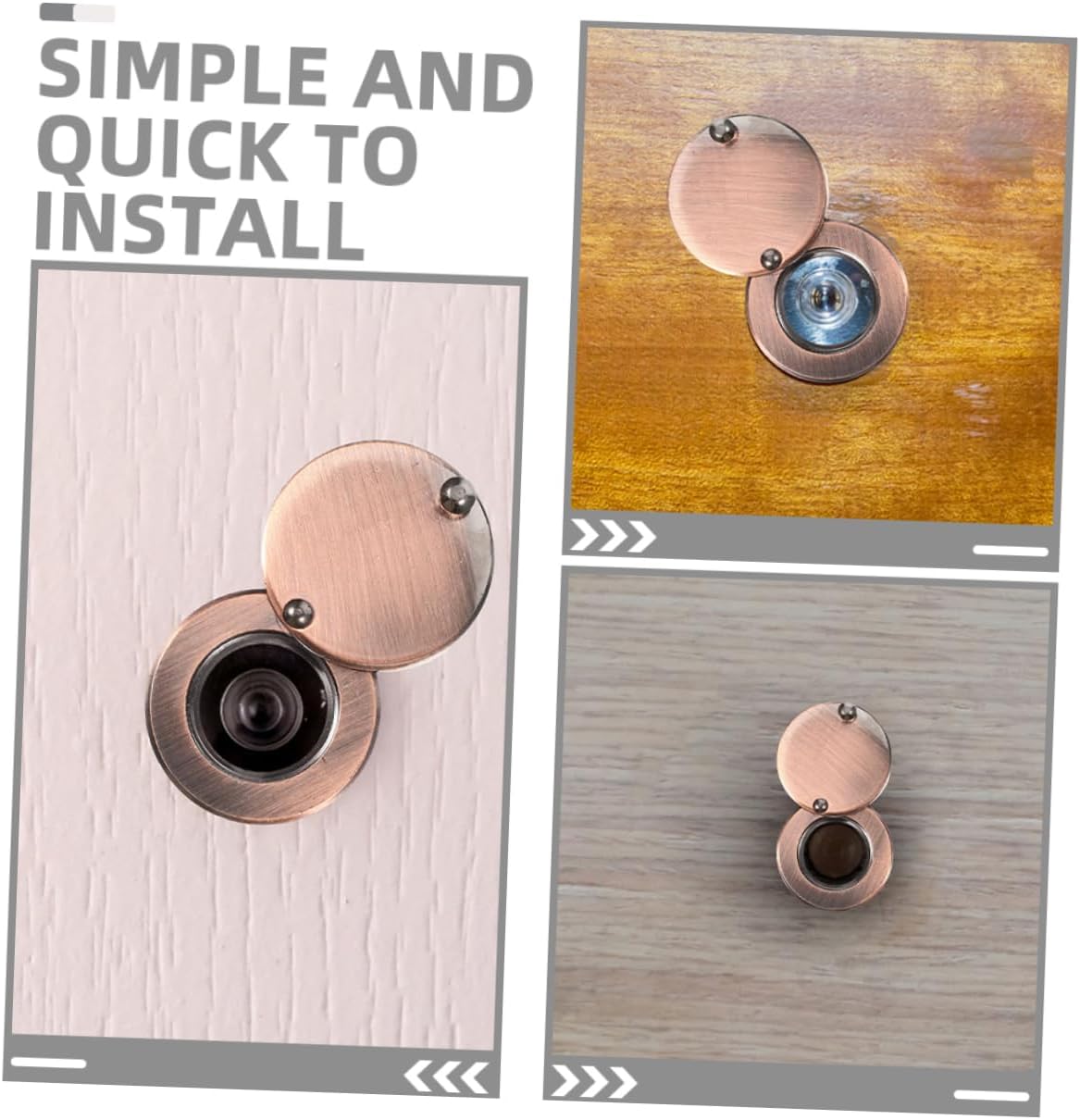 KALLORY 2pcs Duty Privacy Cover Door Protection Peephole Viewer Cover Heavy Duty Rotating Privacy Door Viewer Caps Home Security Easy Installation