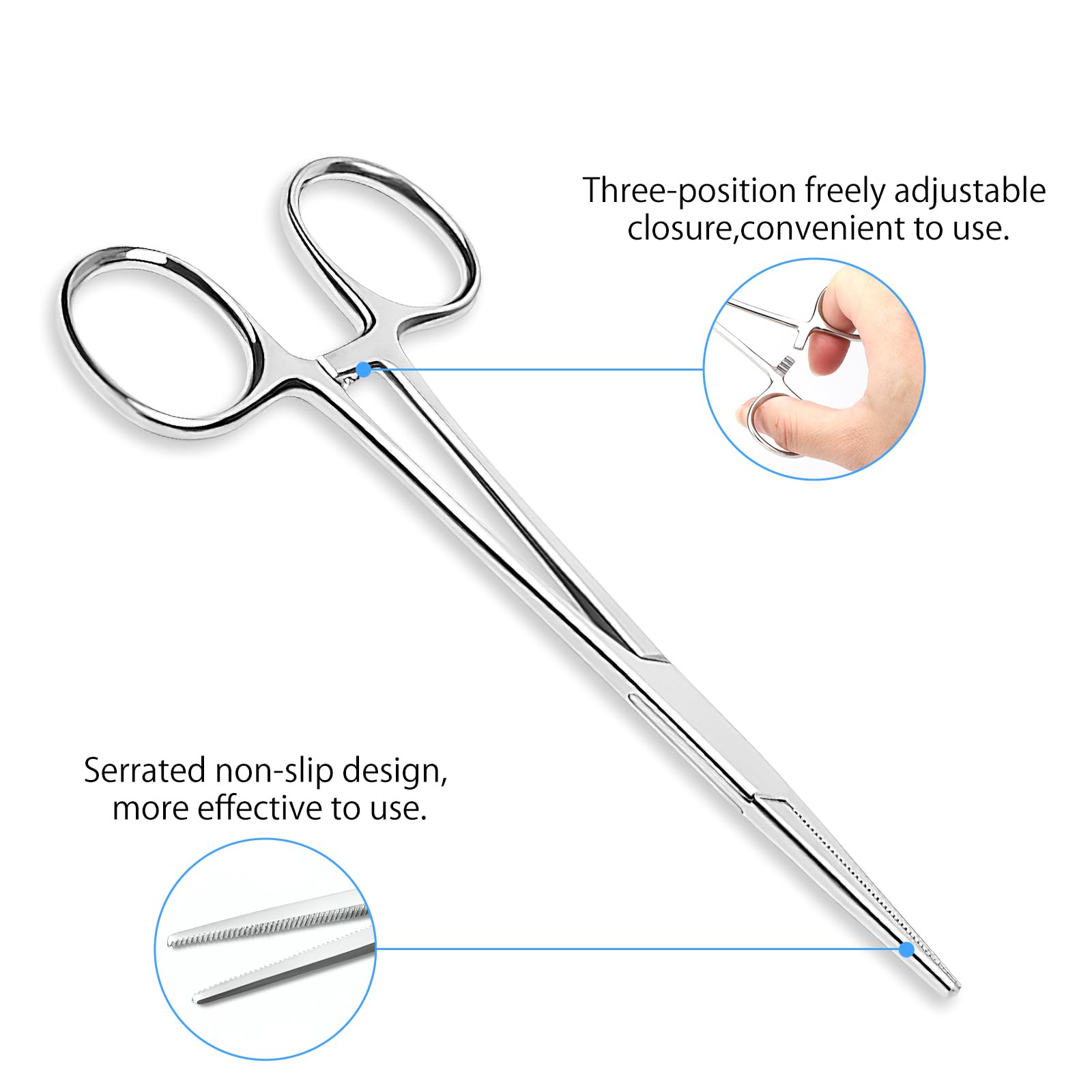 APOMOONS 2 piezas alicates piercing tijeras enfermeria inoxidable pinza pesca dientes sierra 12,5cm