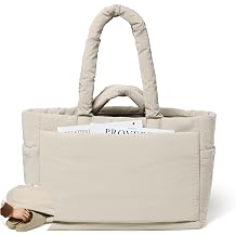 Nurse Bag Puffer Tote Bag Women Tote Handbags Compartments Tech Fabric Lightweight 1.45lb Large Capacity 20L