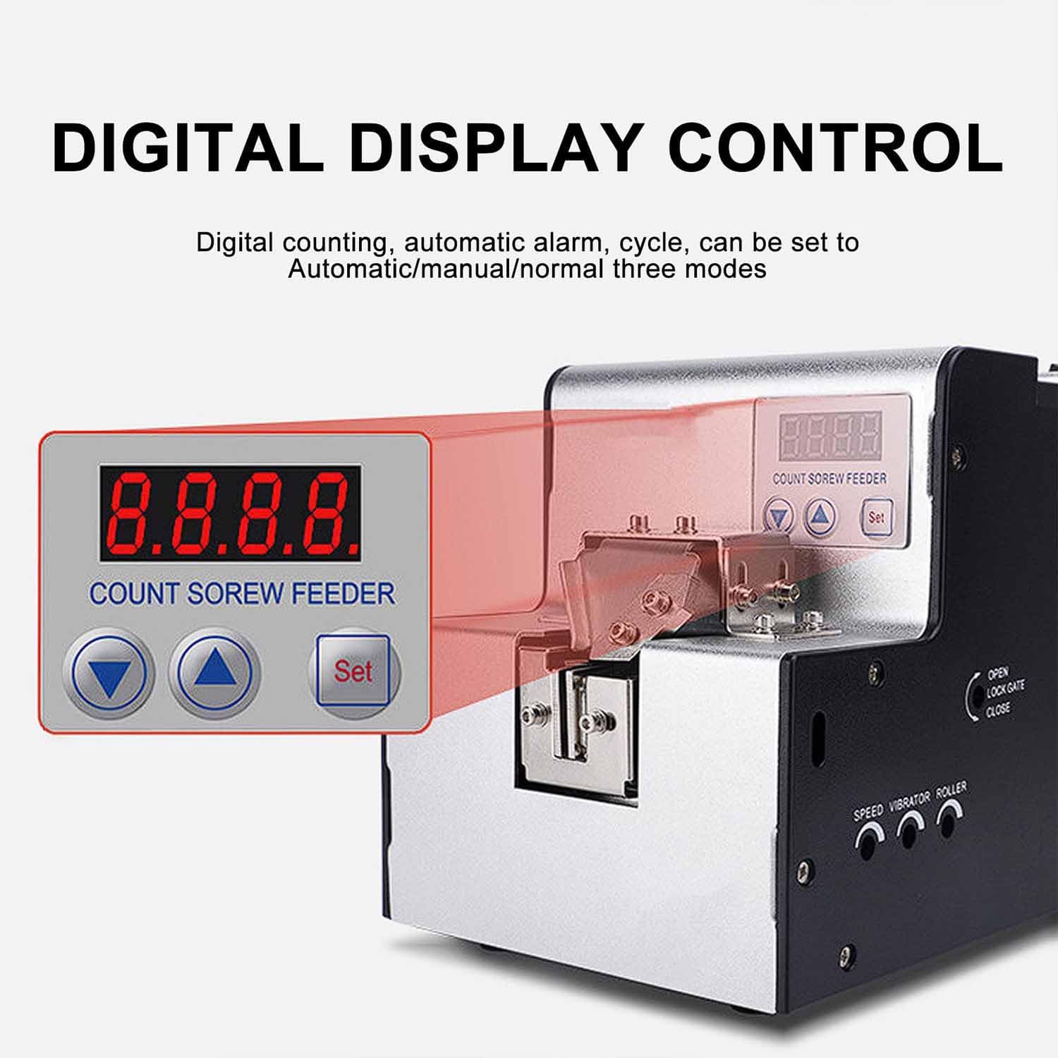 Máquina alimentadora automática de tornillos para producción industrial, capacidad de 500 cc, asas de tornillos M1.0 a M5.0 de hasta 20 mm de longitud