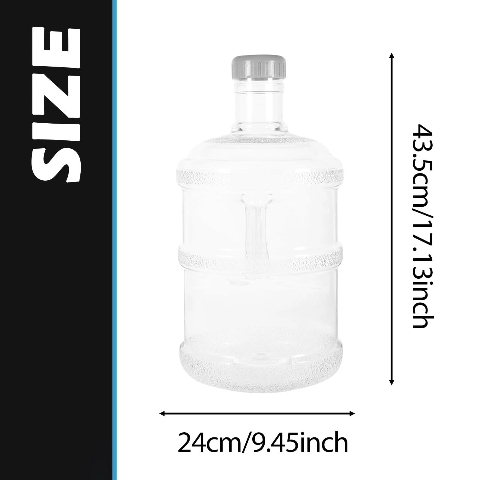 rockible Wasserflasche mit Griff, Stabiler Behälter mit Griff, Eimer Oder Karaffe für Picknicks, Flüssigkeitszufuhr Im Büro, zu Hause Und für Trainingseinheite, 11.3 L Klar