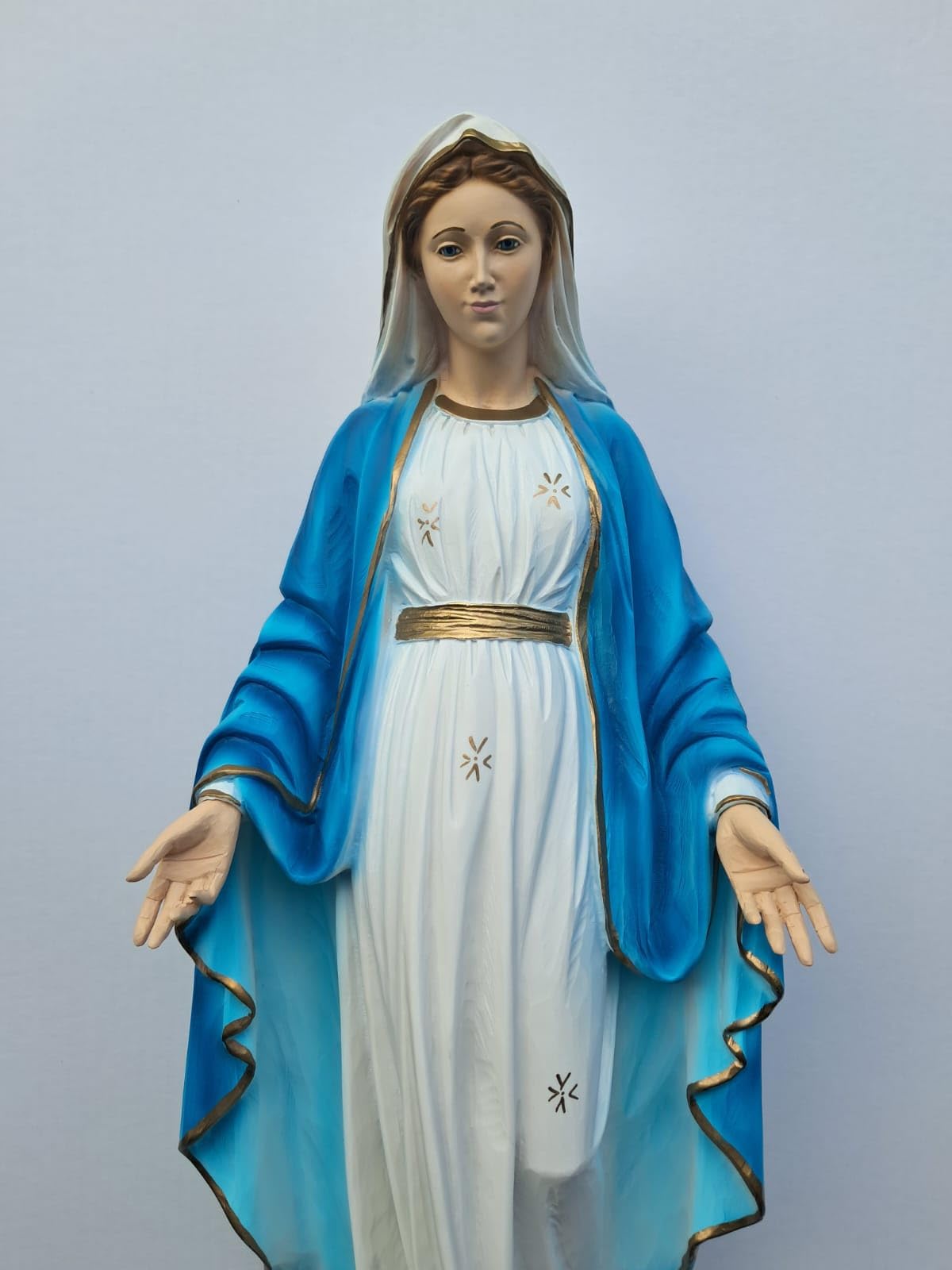Generico ArteSacraCaravaggio Statua Madonna Miracolosa, Immacolata, realizzata in resina cm 62 (24,40 inches), per interni ed esterni, finemente decorata a mano, produzione artigianale italiana