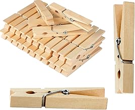 24 x Pinces à Linge en Bois, Durables, Ecologiques, Pinces à Linge pour Suspendre Les Vêtements (9 cm)