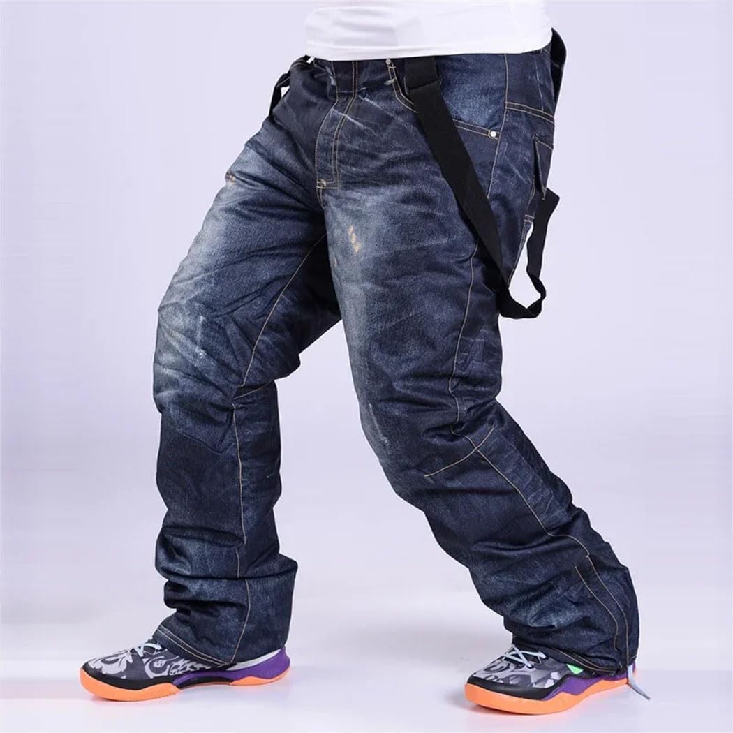 Men's Snow Suit Wear, Windproof Outdoor Sports Costume, Snowboarding Clothing, Ski Strap Pant for Male
