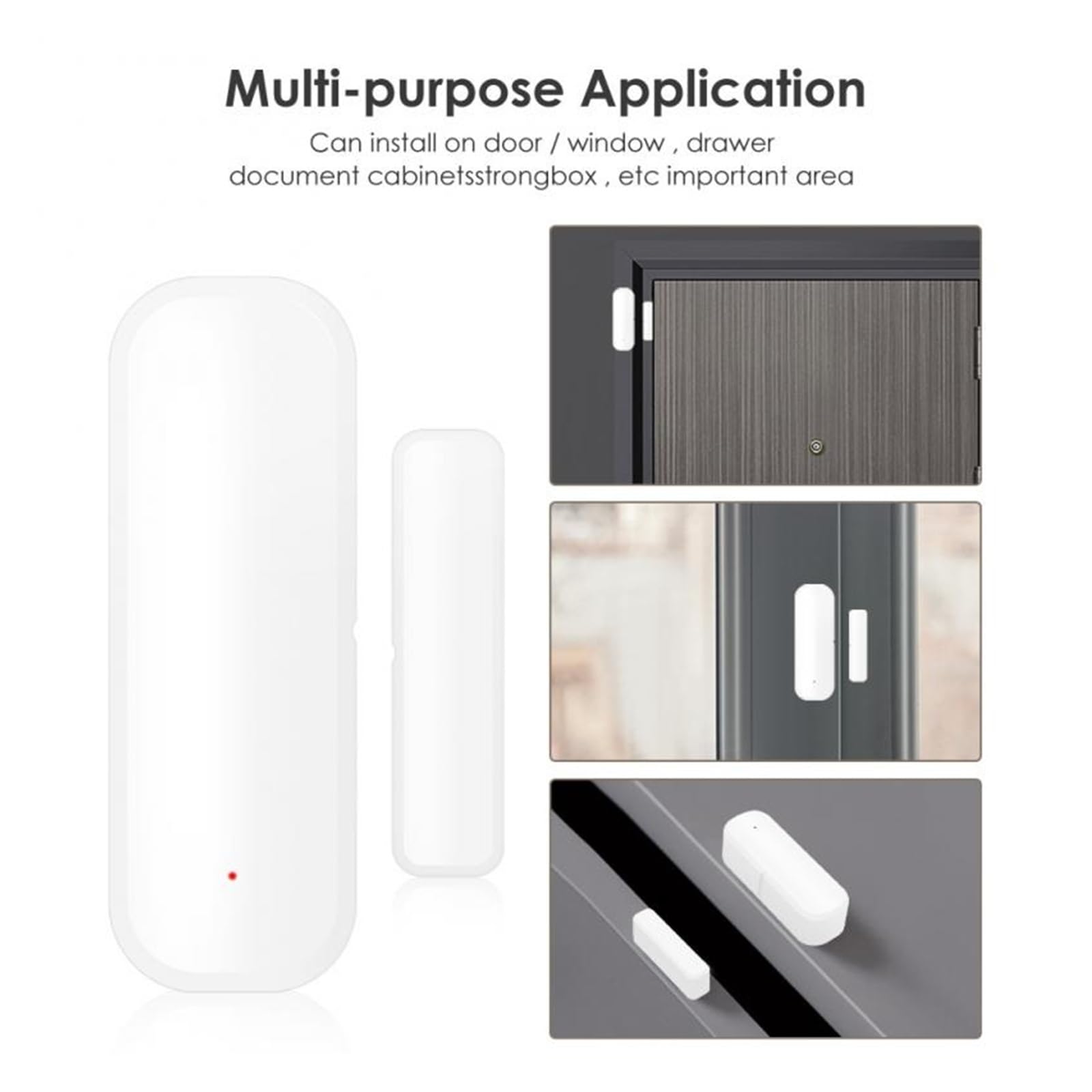 Alarmas De Puerta, Tuya-Sensor de puerta inteligente con WiFi, detectores abiertos/cerrados de puerta de casa inteligente, Sensor de ventana, vida inteligente, funciona con Alexa Para La Seguridad Del