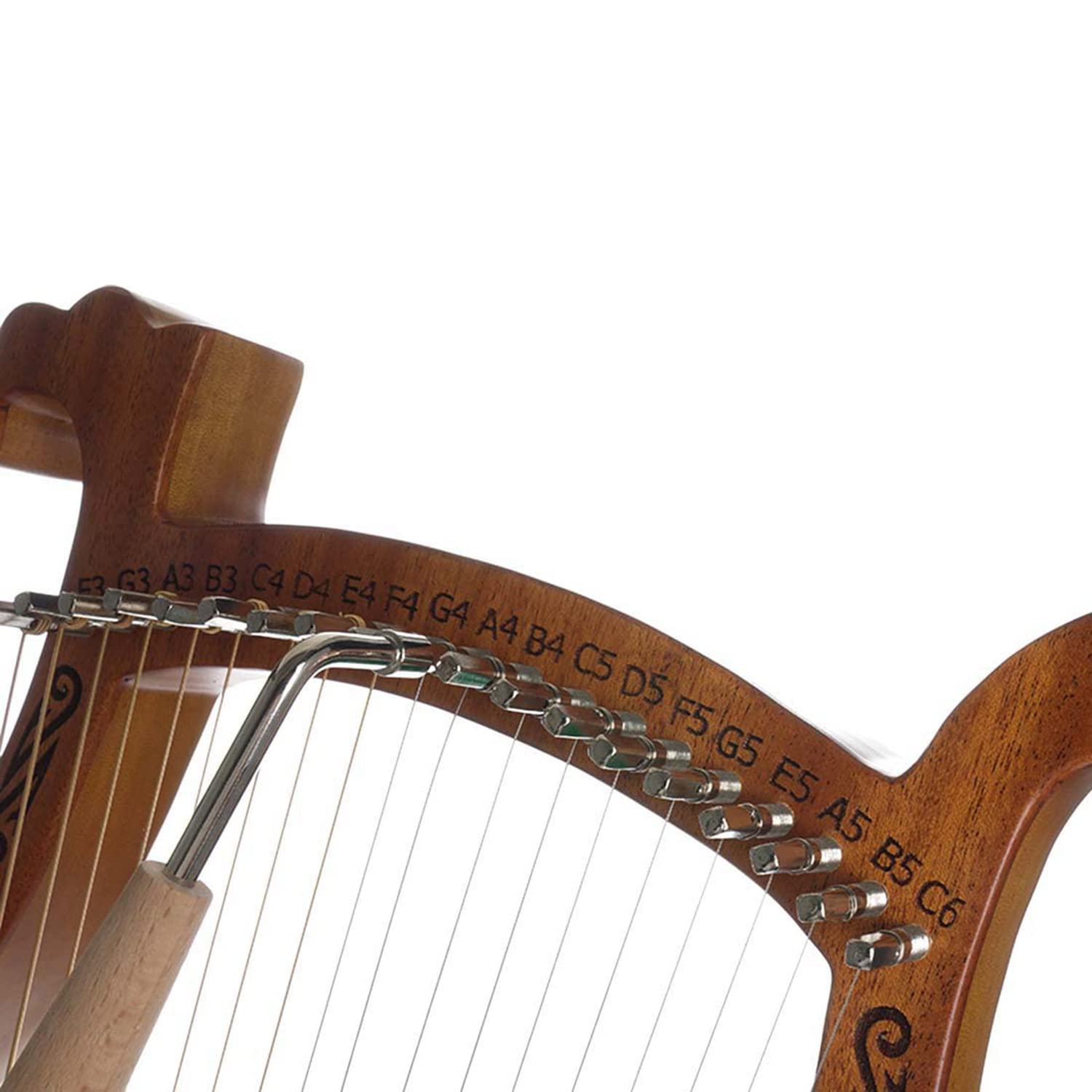 Arpa lira, arpa portatile 19 corde in mogano con chiave accordatura e manuale d'uso, strumento musicale lira per amanti della musica e principianti.