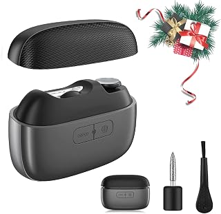 3-in-1 Automatic Electric Nail Clipper with Polishing, Upgraded Electric Nail Trimmer Polisher with LED Light and Nail Scraps Storage, Portable Smart Nail Clipper for Thick Toenails Seniors (Black)