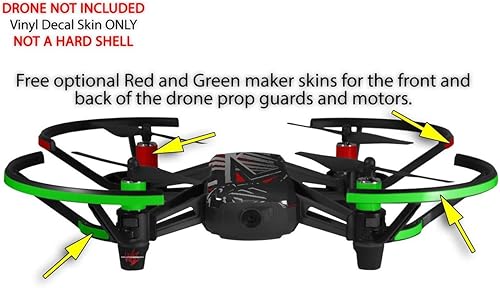 Miniatura 3 de Skin Decal Wrap 2 Pack para DJI Ryze Tello Drone Baja 0023 Rojo Drone no incluido