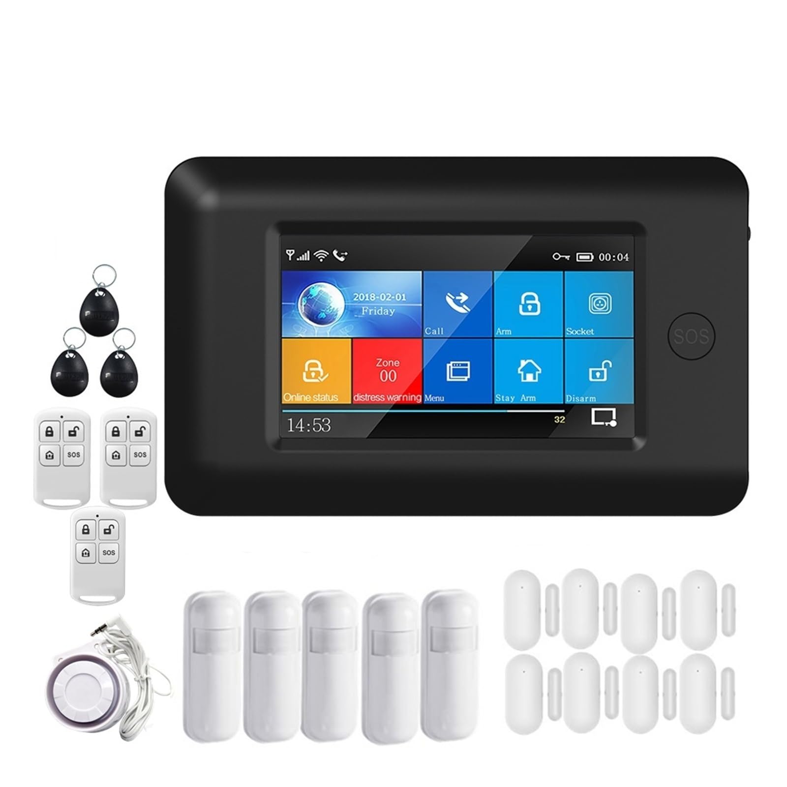 Sistema de Alarma de Seguridad para el hogar, De Alarma Casero Inalámbrico con El Equipo del Ladrón Antirrobo Sensor Movimiento(Set-G1)
