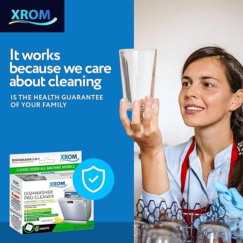 Miniatura 7 de XROM Tabletas limpiadoras de lavavajillas, a base de plantas, limpieza profunda y desincrustación, elimina olores, elimina manchas de agua dura,